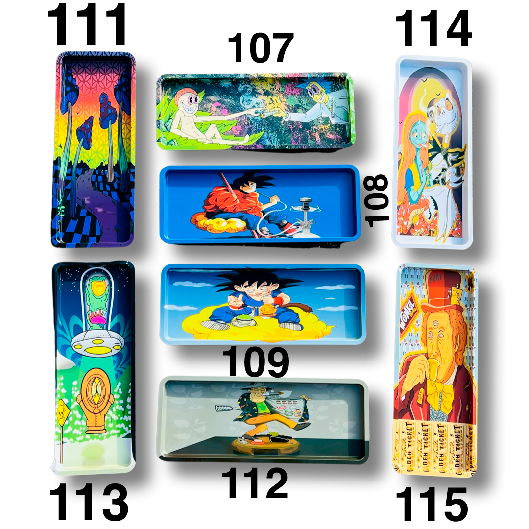 Long Metal Trays - Art On the Back and Front - With 3D cover