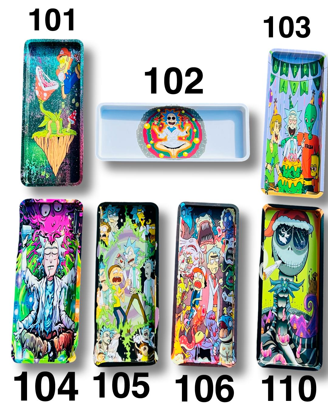 Long Metal Trays - Art On the Back and Front - With 3D cover