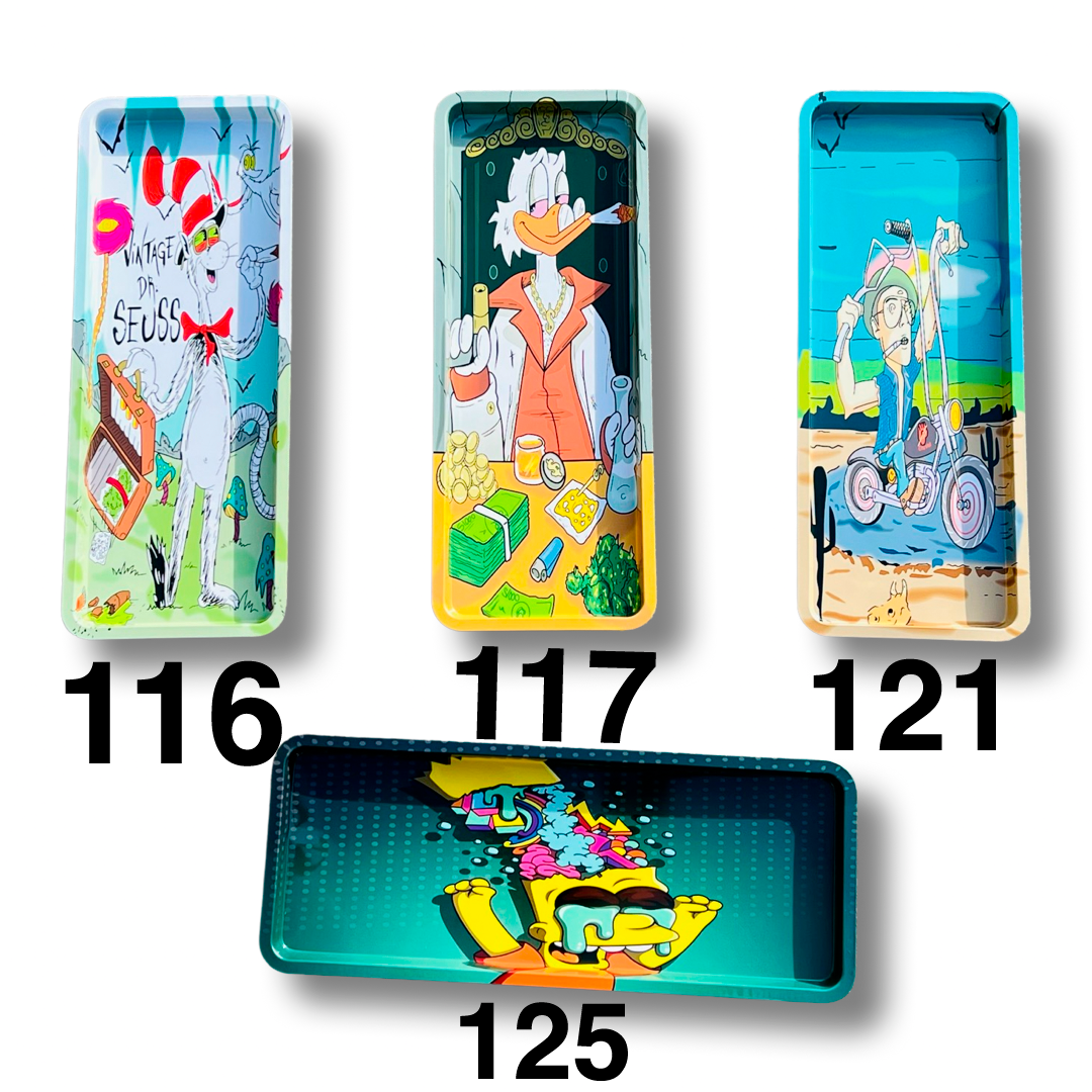 Long Metal Trays - Art On the Back and Front - With 3D cover